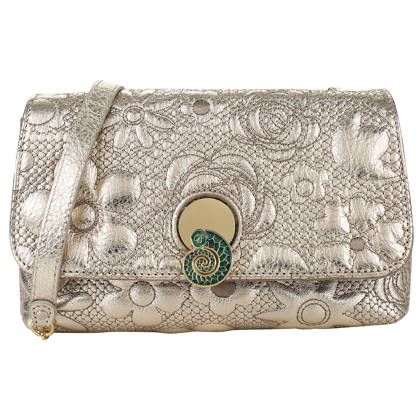 Gilda Tonelli Золотистая сумочка из стеганой кожи