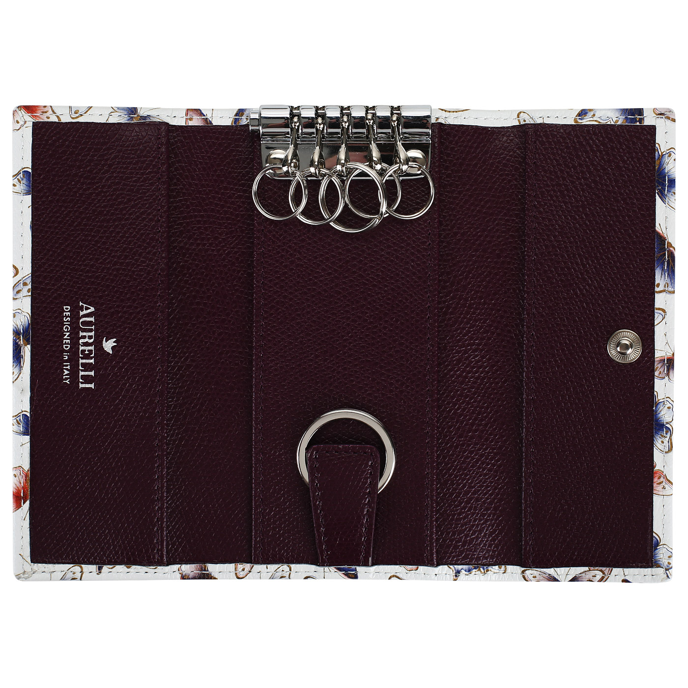 Кожаная ключница на кнопке Aurelli Alma fantasia