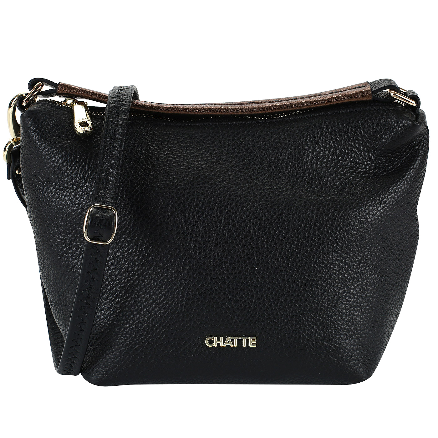 Chatte Черная сумочка-хобо из натуральной кожи