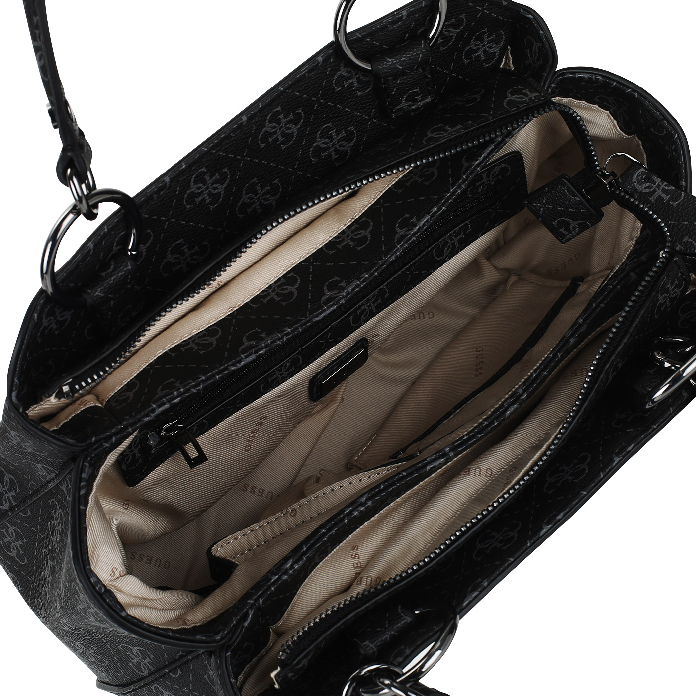 Черная сумка с тремя отделами Guess Affair