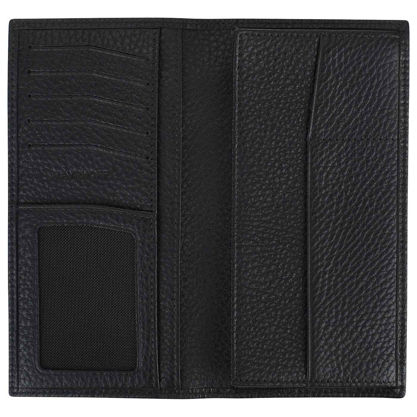 Черное кожаное портмоне без застежки Mayrhoff Witten