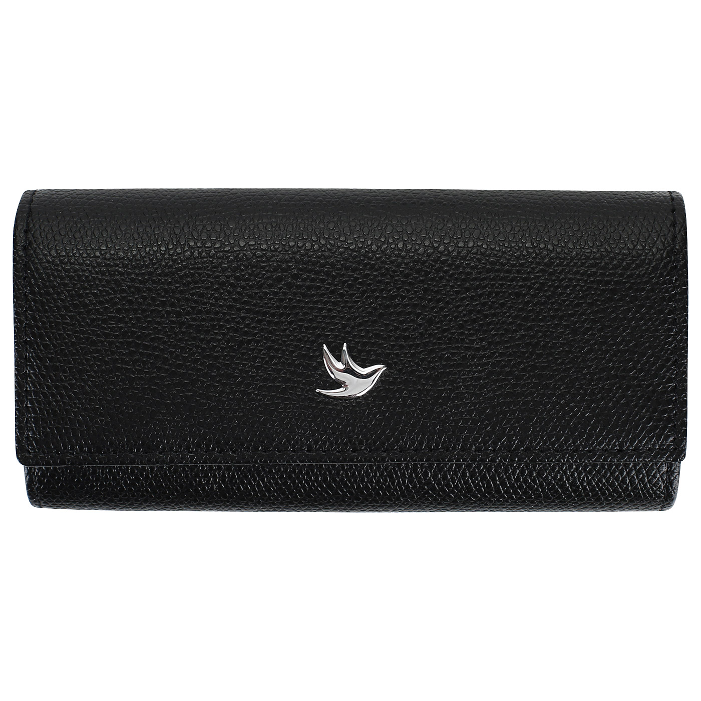 Aurelli Женская ключница из черной кожи с принтом