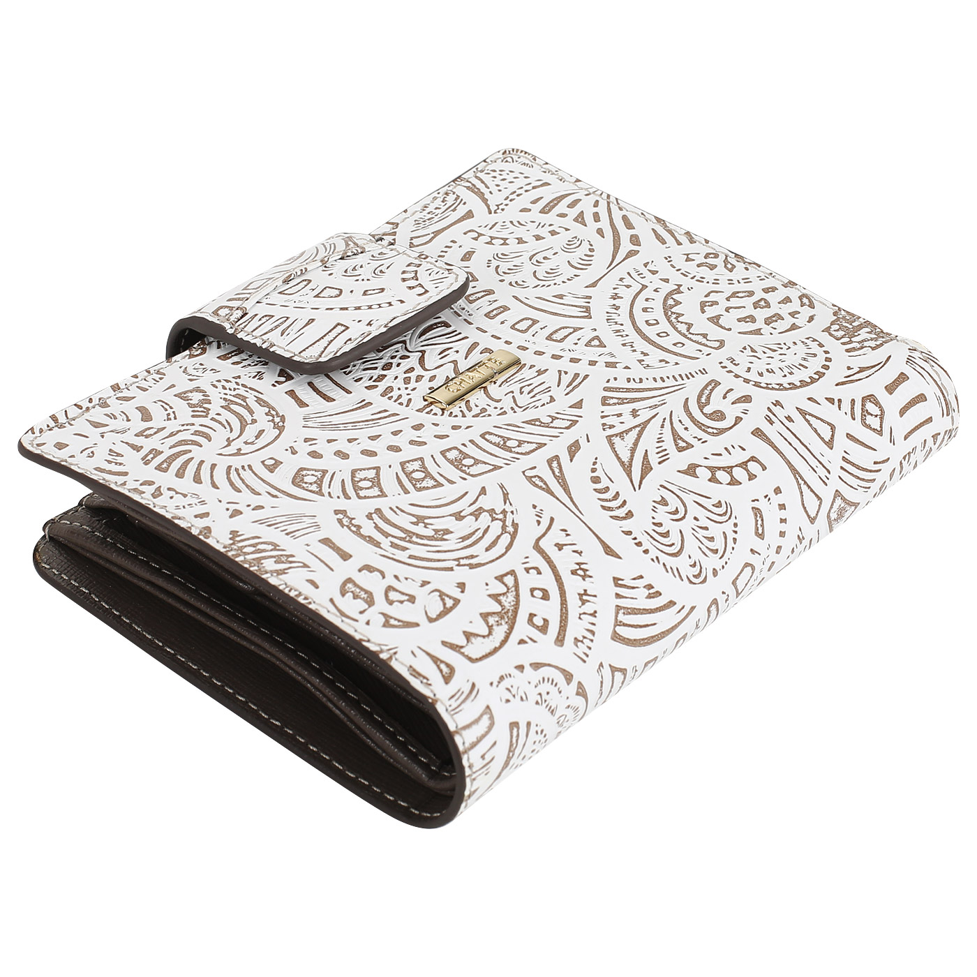 Тисненый кожаный кошелек Chatte Bloom