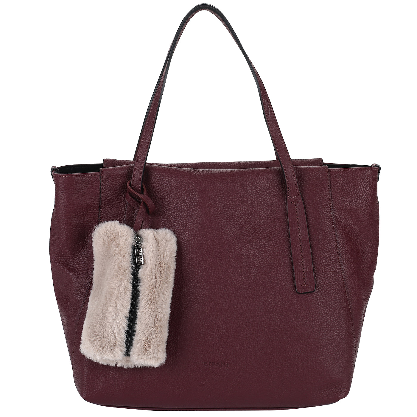 Бордовая кожаная сумка Ripani Zamia