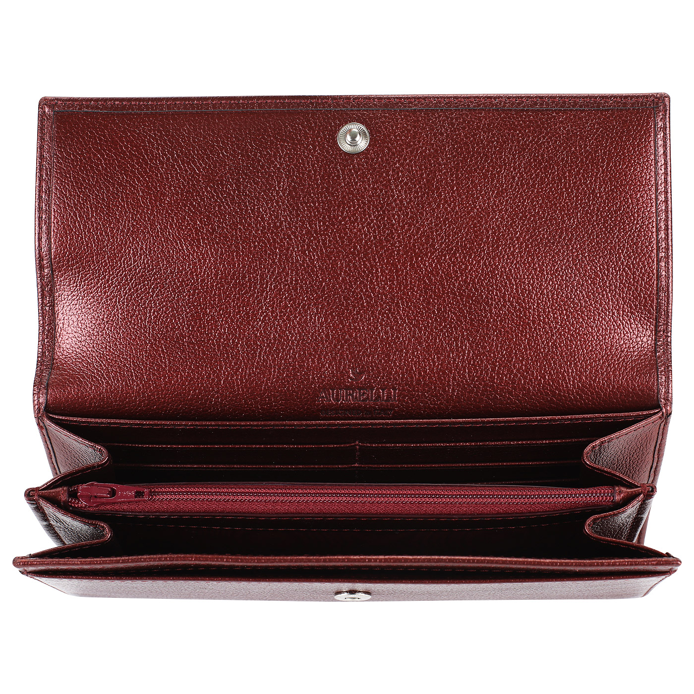 Кожаное бордовое портмоне Aurelli Stella