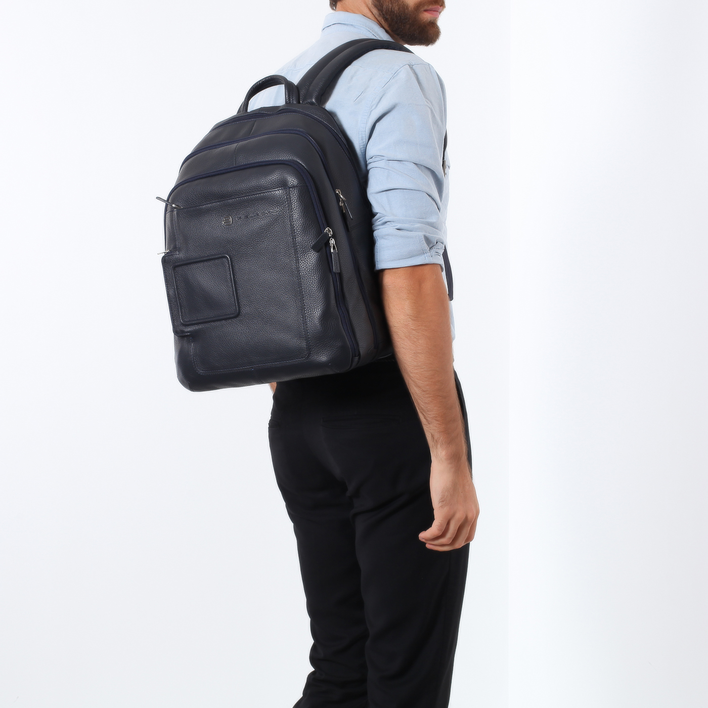 Кожаный рюкзак с тремя отделами Piquadro Vibe