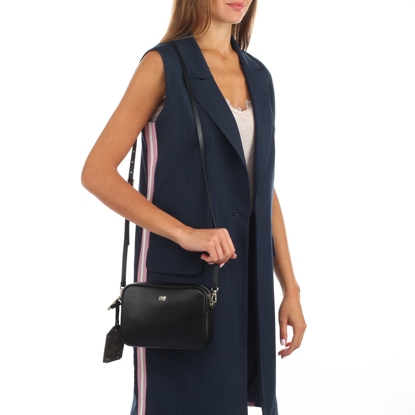 Тисненая сумочка со съемными ремешками Cavalli Class Leo