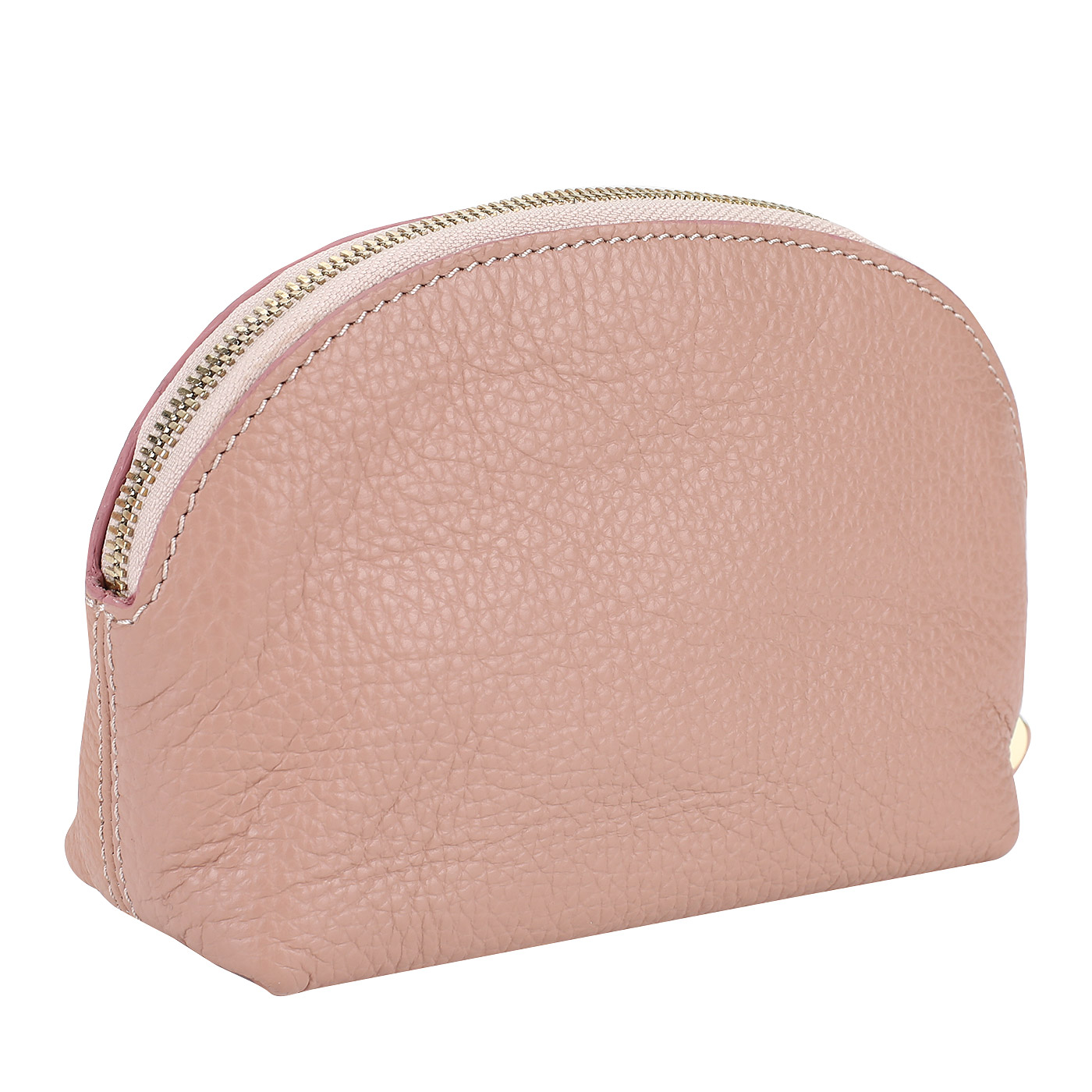 Кожаная косметичка розового цвета Chatte Amelie