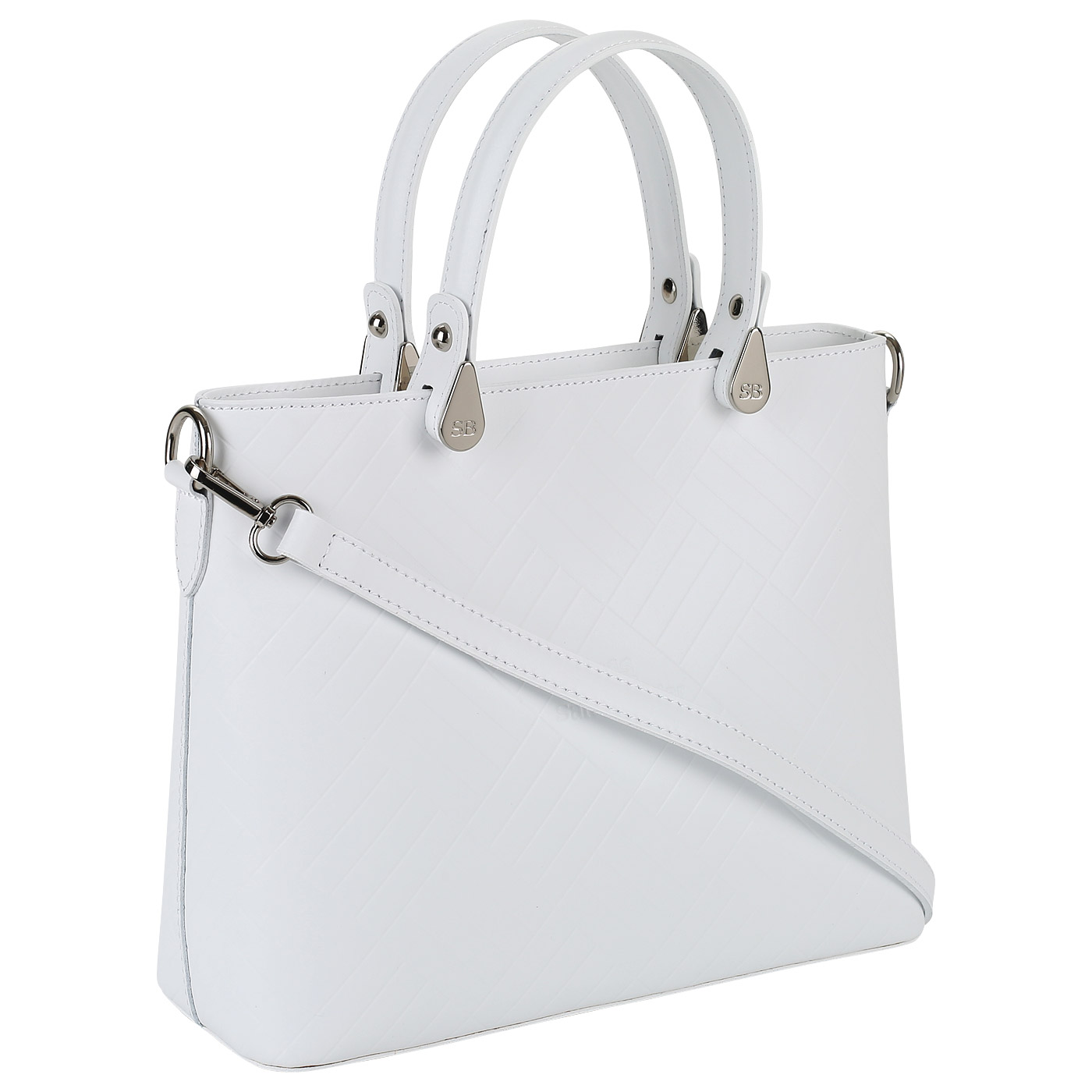 Сумка из белой кожи Sara Burglar Diva Dama