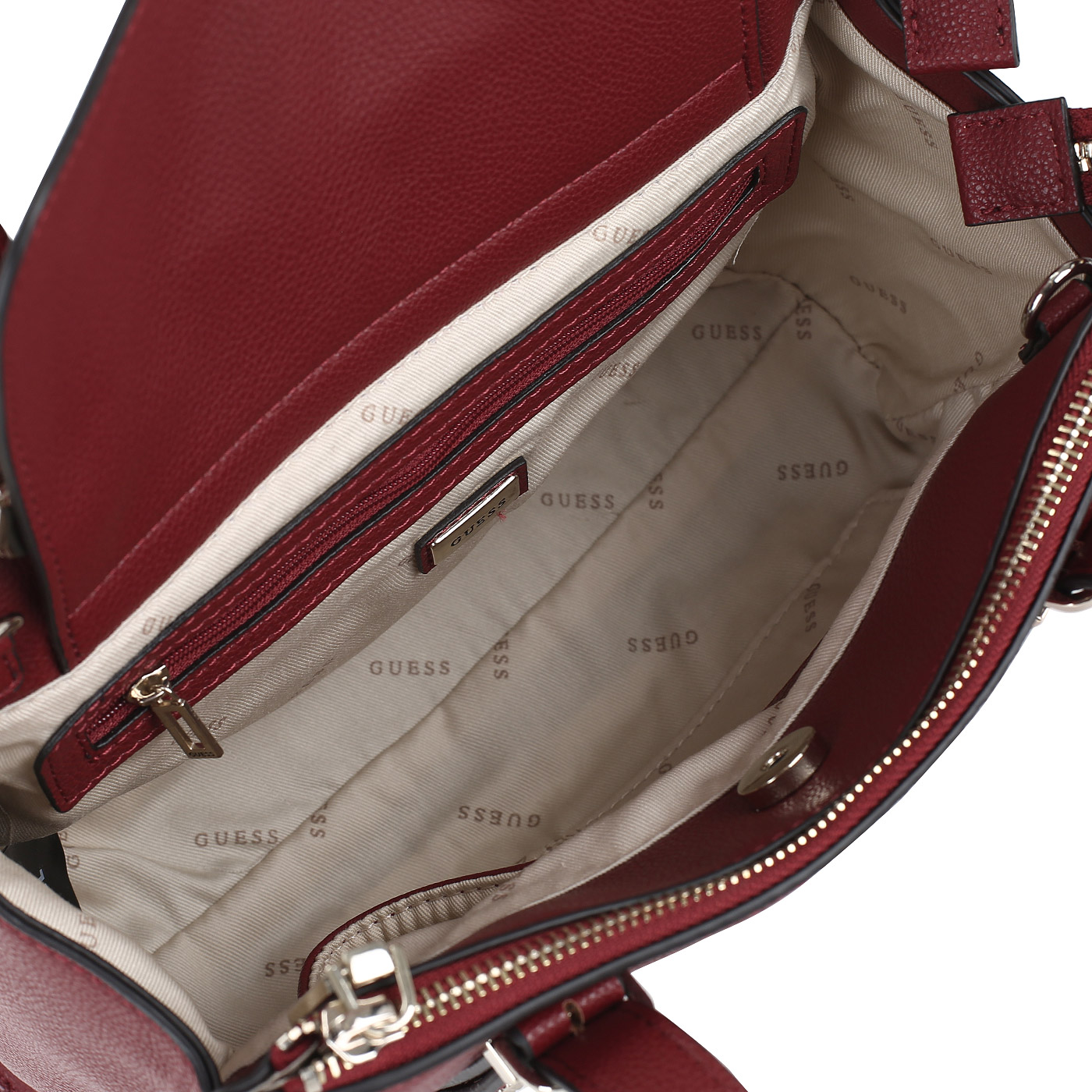 Красная сумка с тремя отделами Guess Eileen