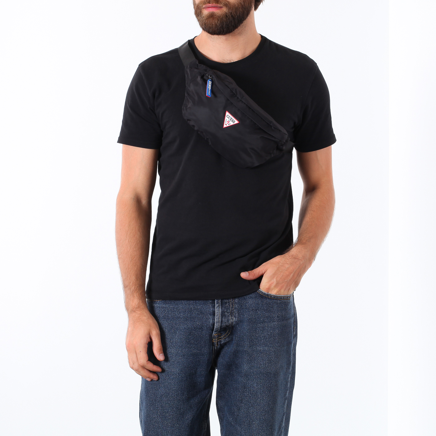 Черная поясная сумка Guess Smart