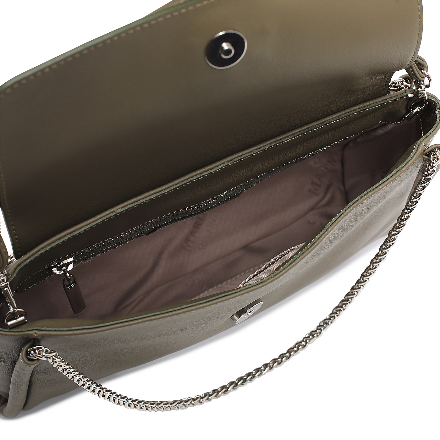 Кожаная сумка с ручками-цепочками Marina Creazioni 