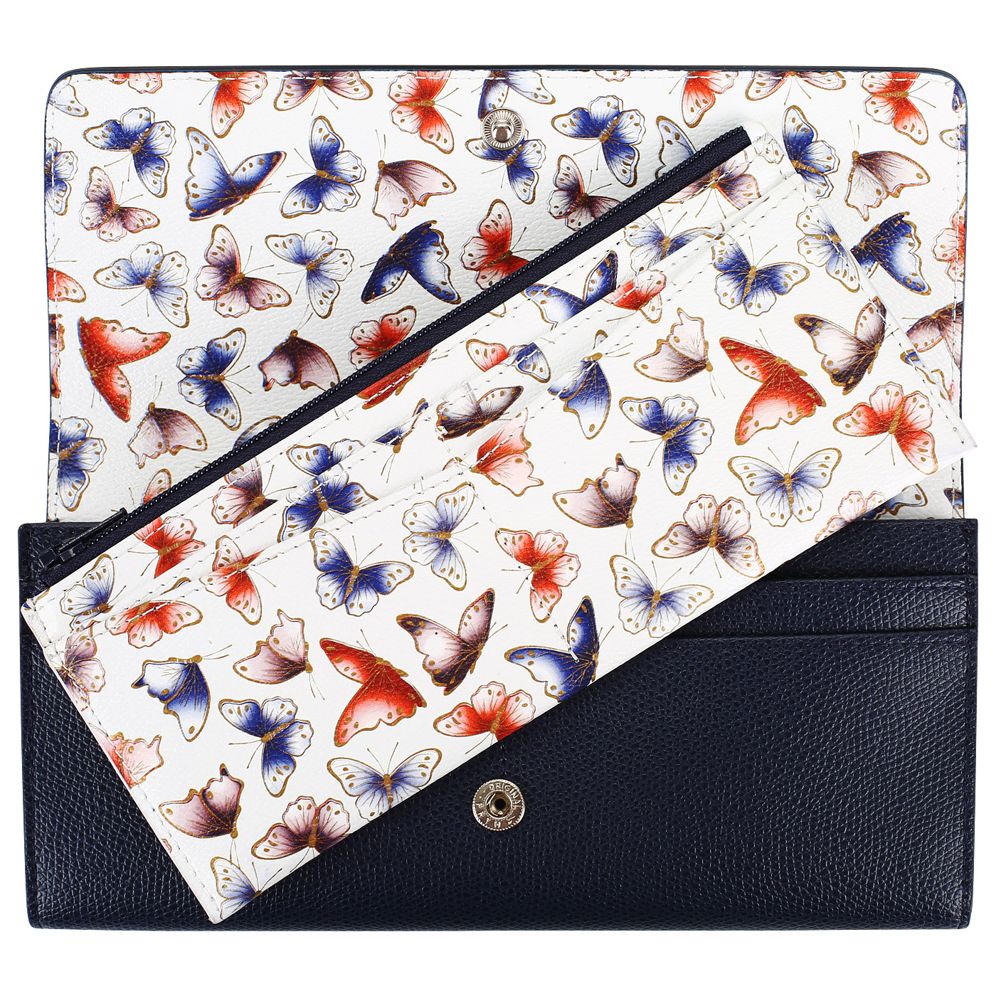 Портмоне из синей кожи Aurelli Alma fantasia