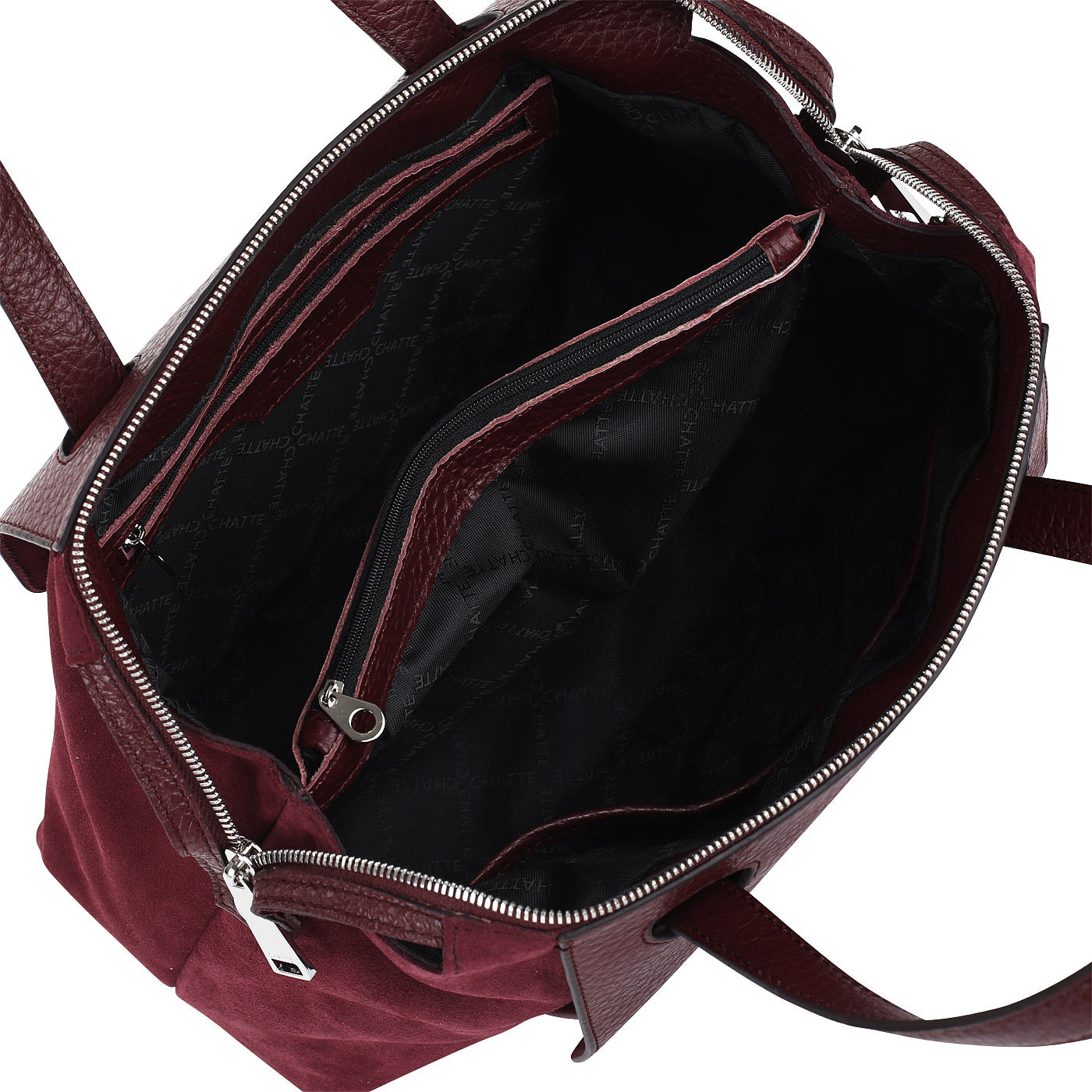 Бордовая комбинированная сумка Chatte 