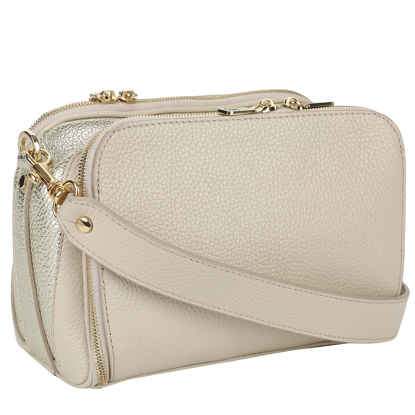 Кожаная сумка с тремя отделами Gilda Tonelli Fior Niag Lux Niag Plat