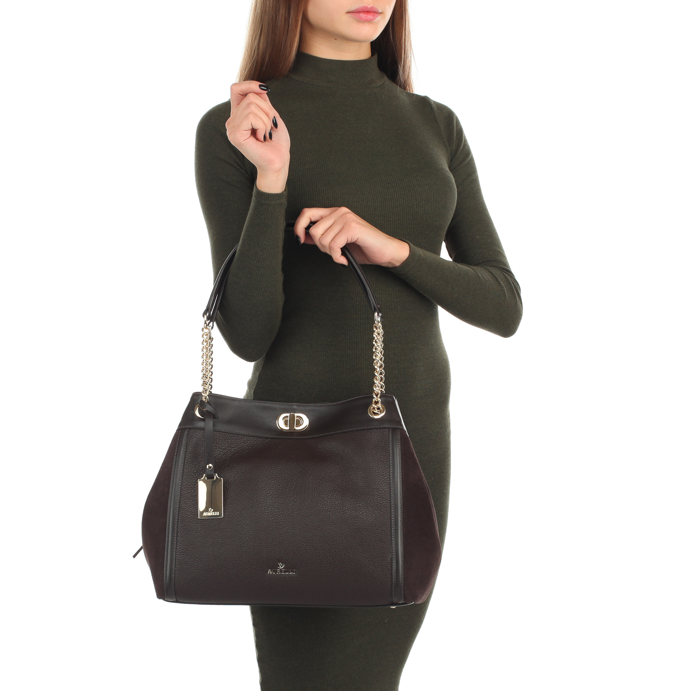 Мягкая комбинированная сумка Aurelli 