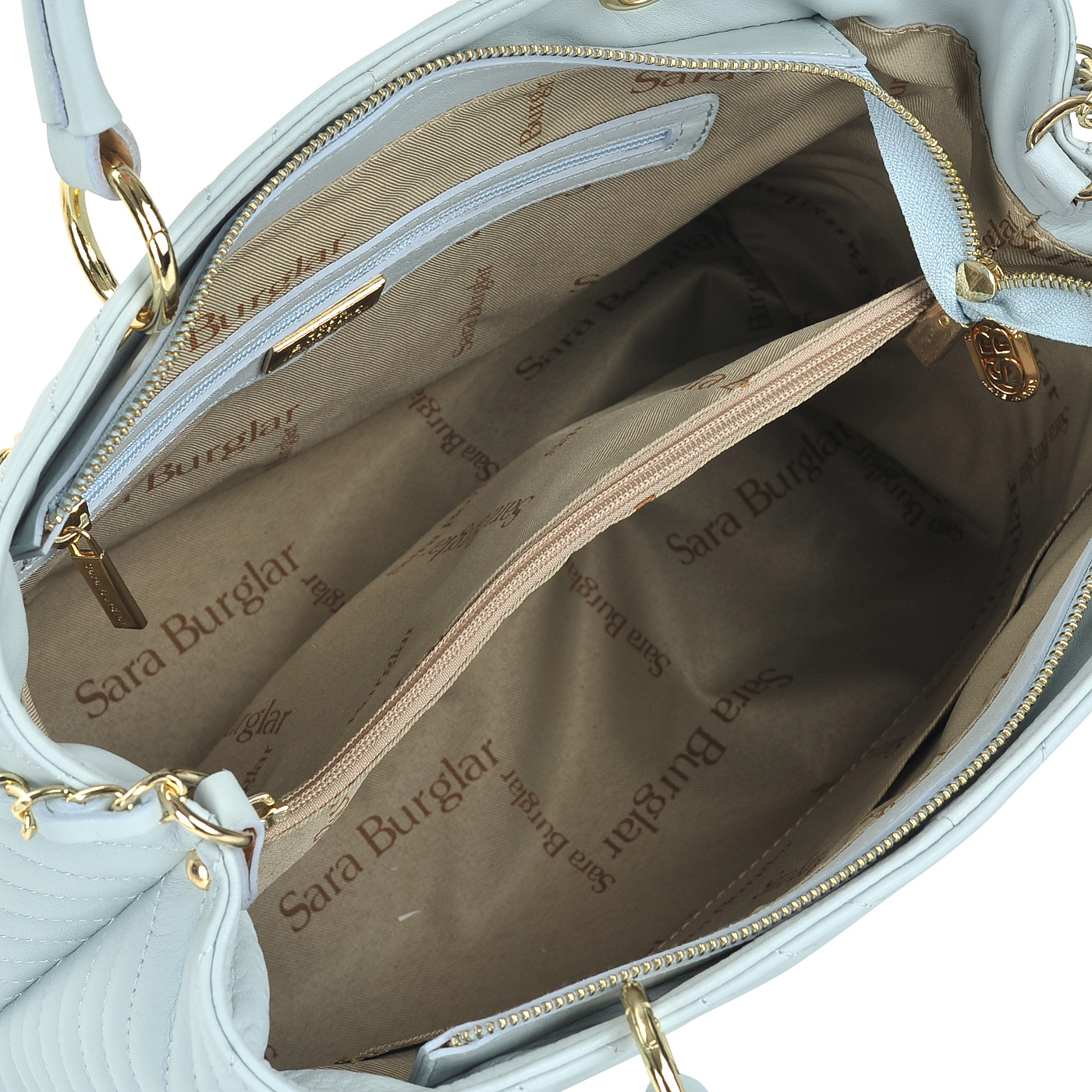 Женская стеганая сумка из натуральной кожи Sara Burglar Giola