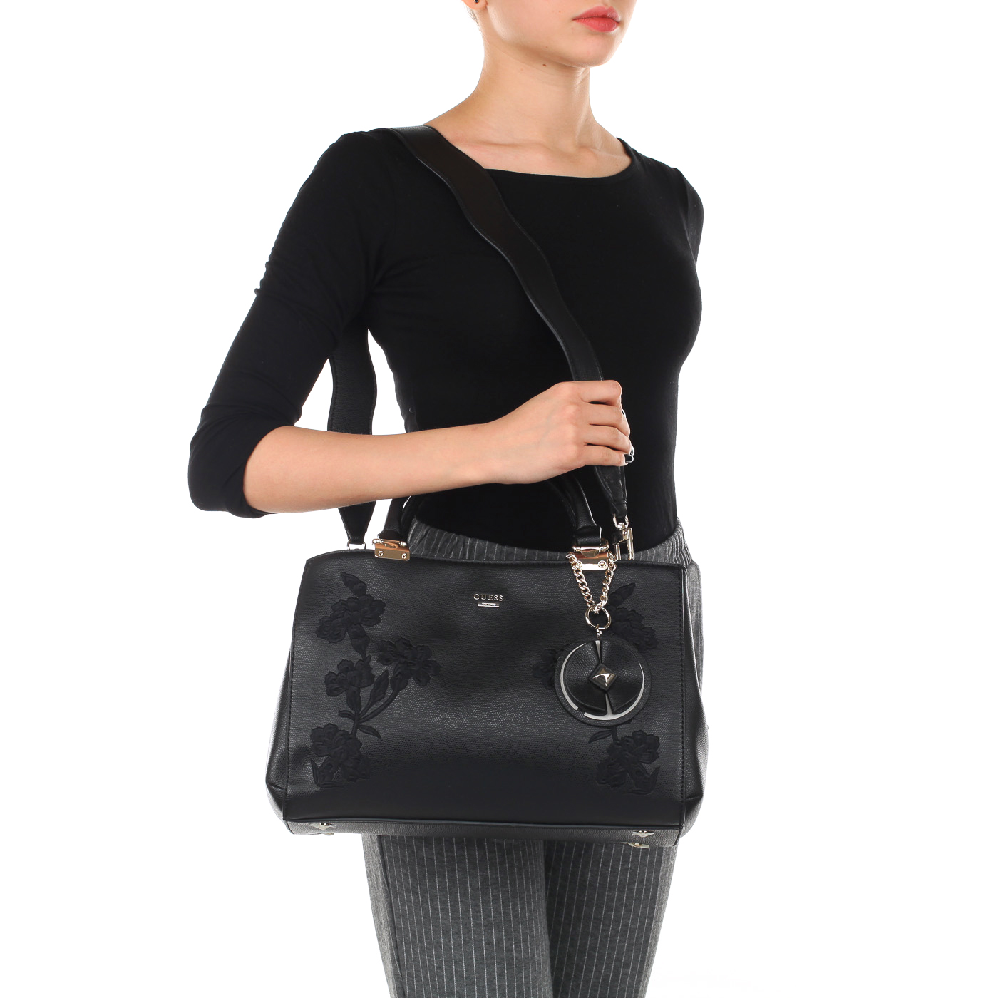 Женская сумка с цветочной вышивкой Guess Eden