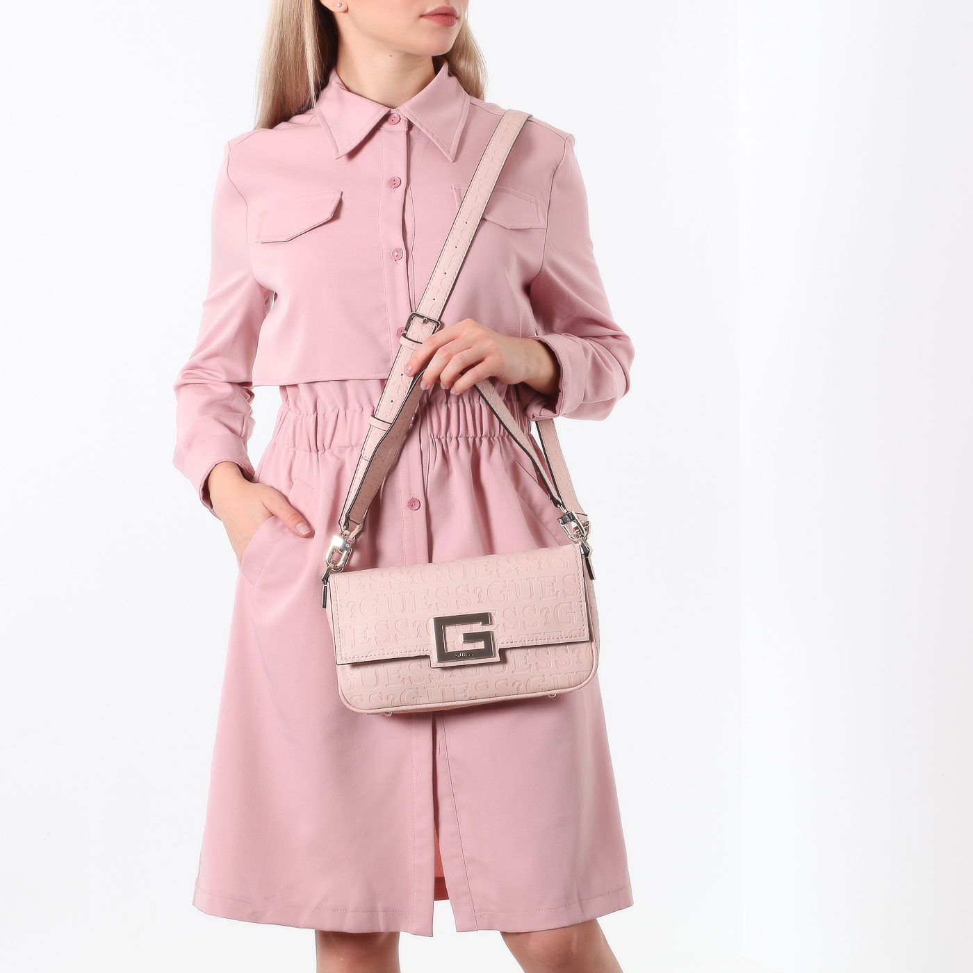 Тисненая сумка Guess Brightside