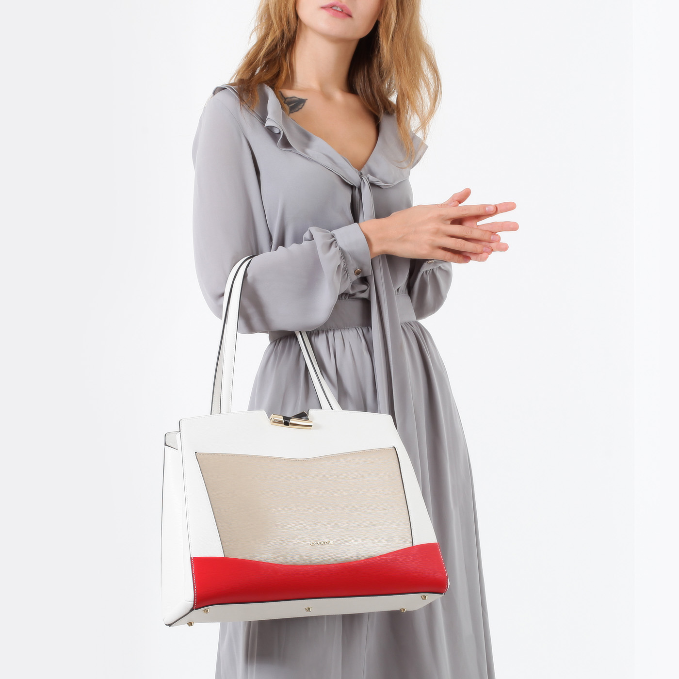 Тисненая кожаная сумка Cromia Kesi