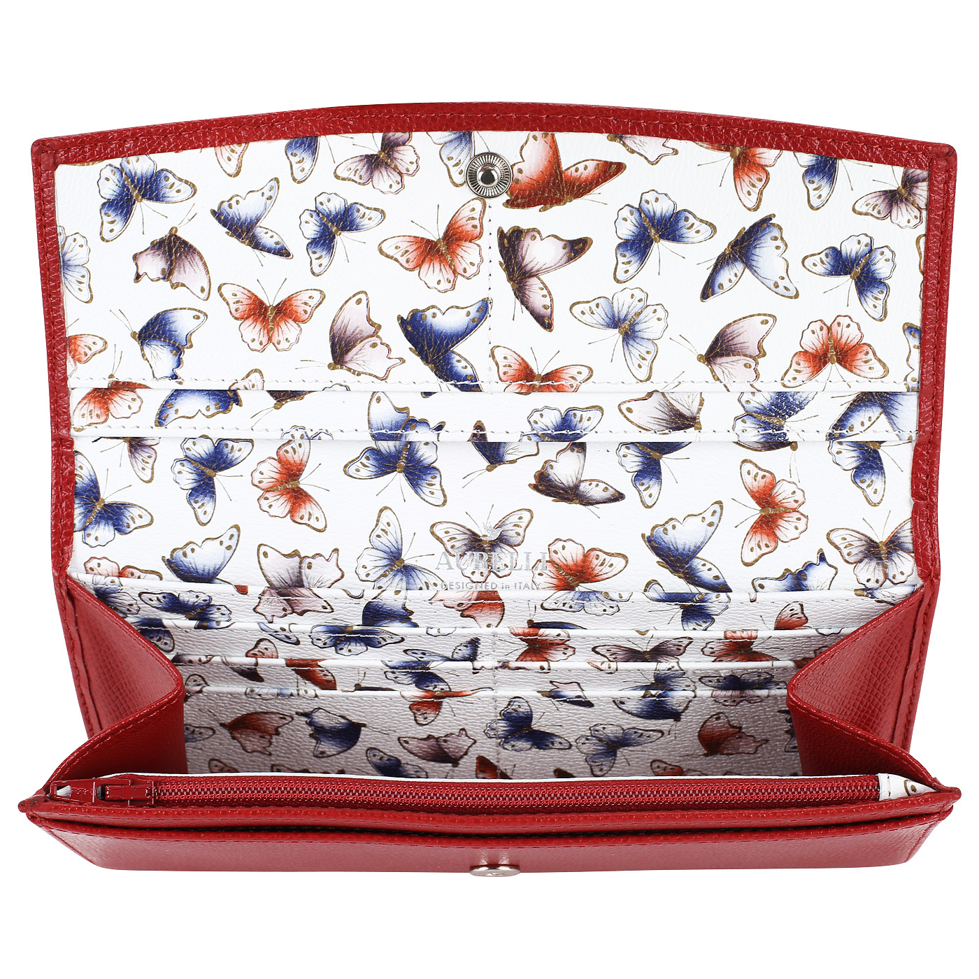 Красный кожаный кошелек Aurelli Alma fantasia