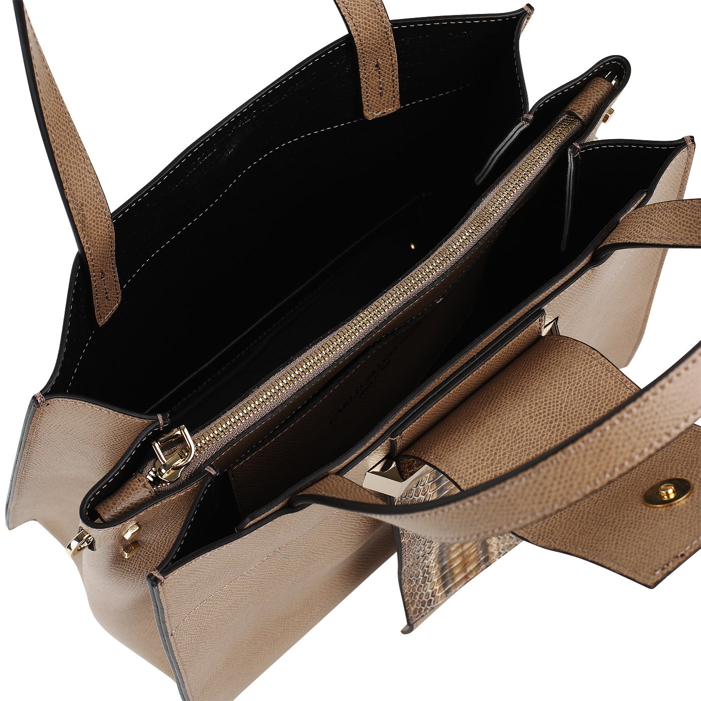 Кожаная сумка с двумя отделами Carlo Salvatelli Lord biscia