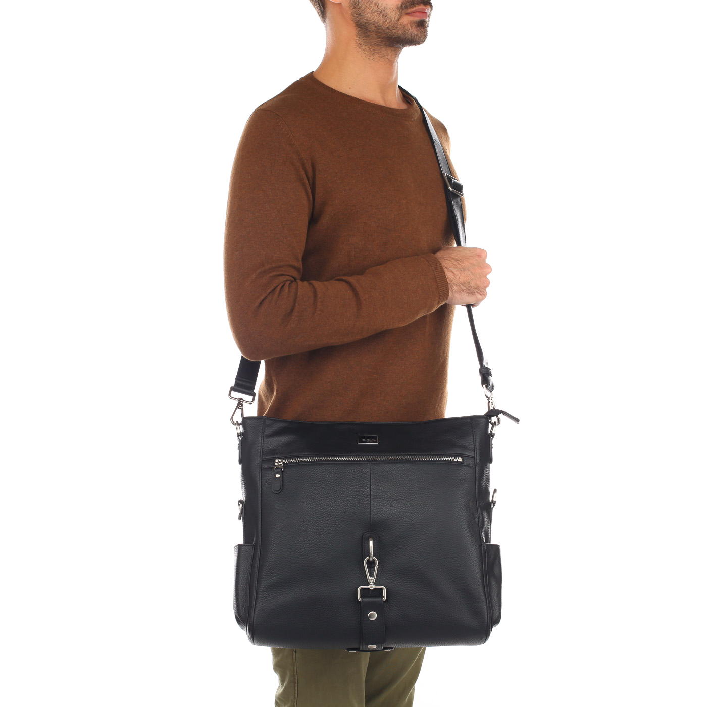 Мужская кожаная сумка с плечевым ремешком Dr. Koffer 