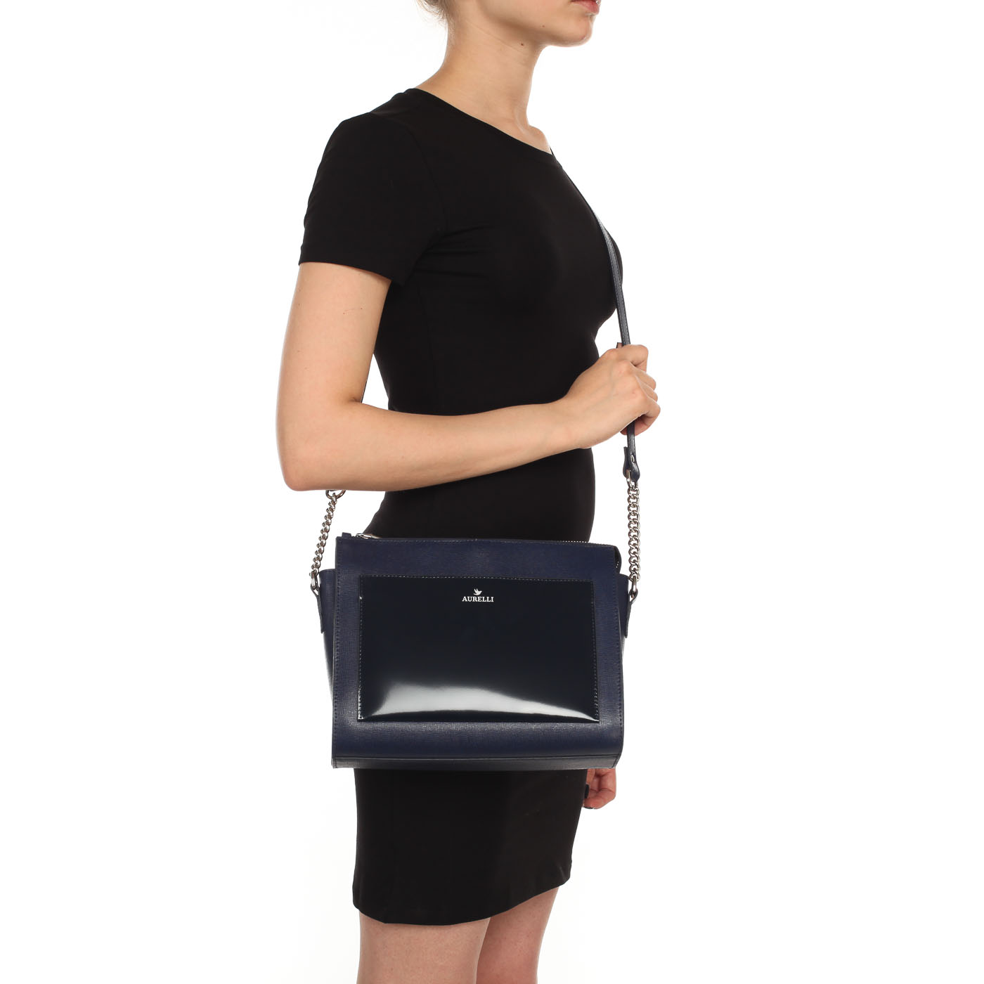 Маленькая кожаная сумка через плечо Aurelli 