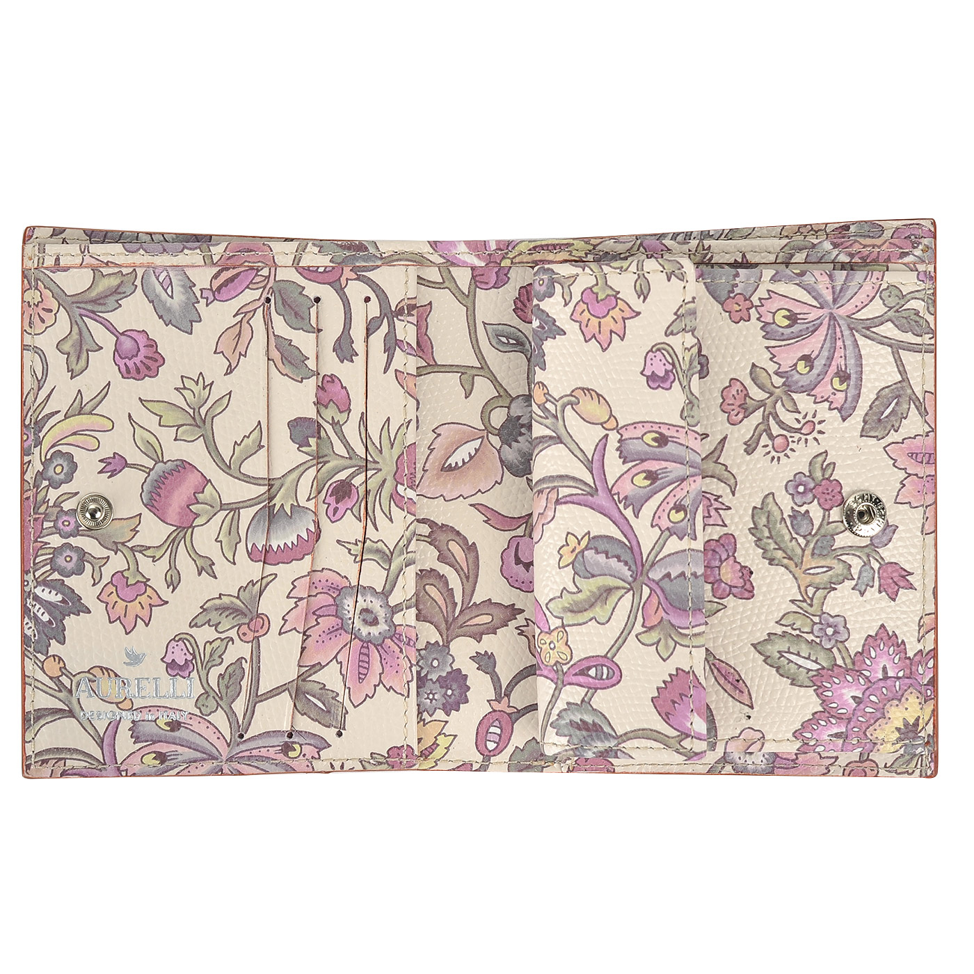 Компактное женское портмоне из натуральной кожи Aurelli Alma fiore