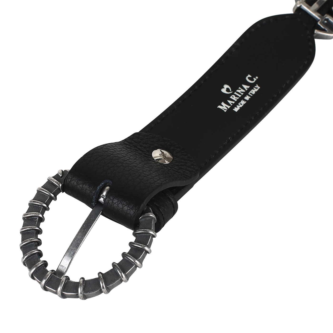 Кожаный ремень со стразами Marina Creazioni 