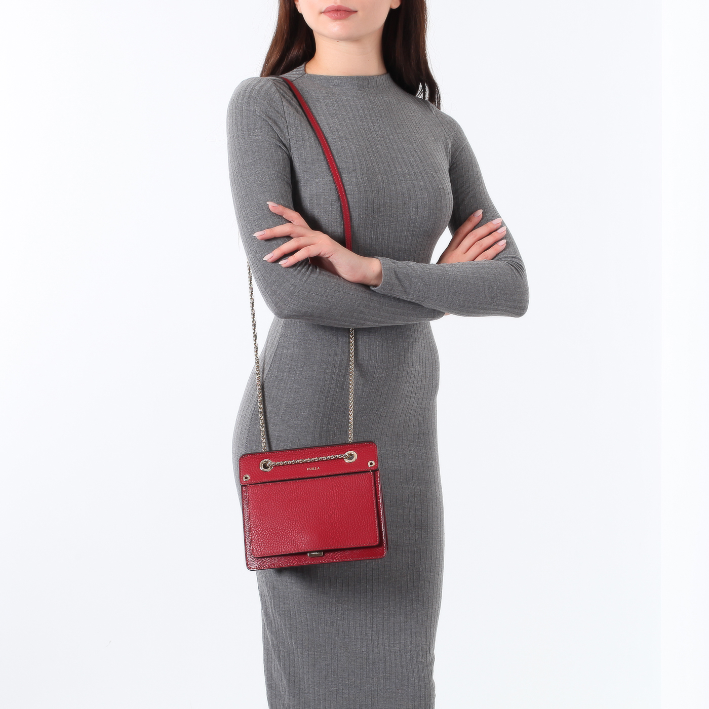 Тисненая кожаная сумочка Furla Like