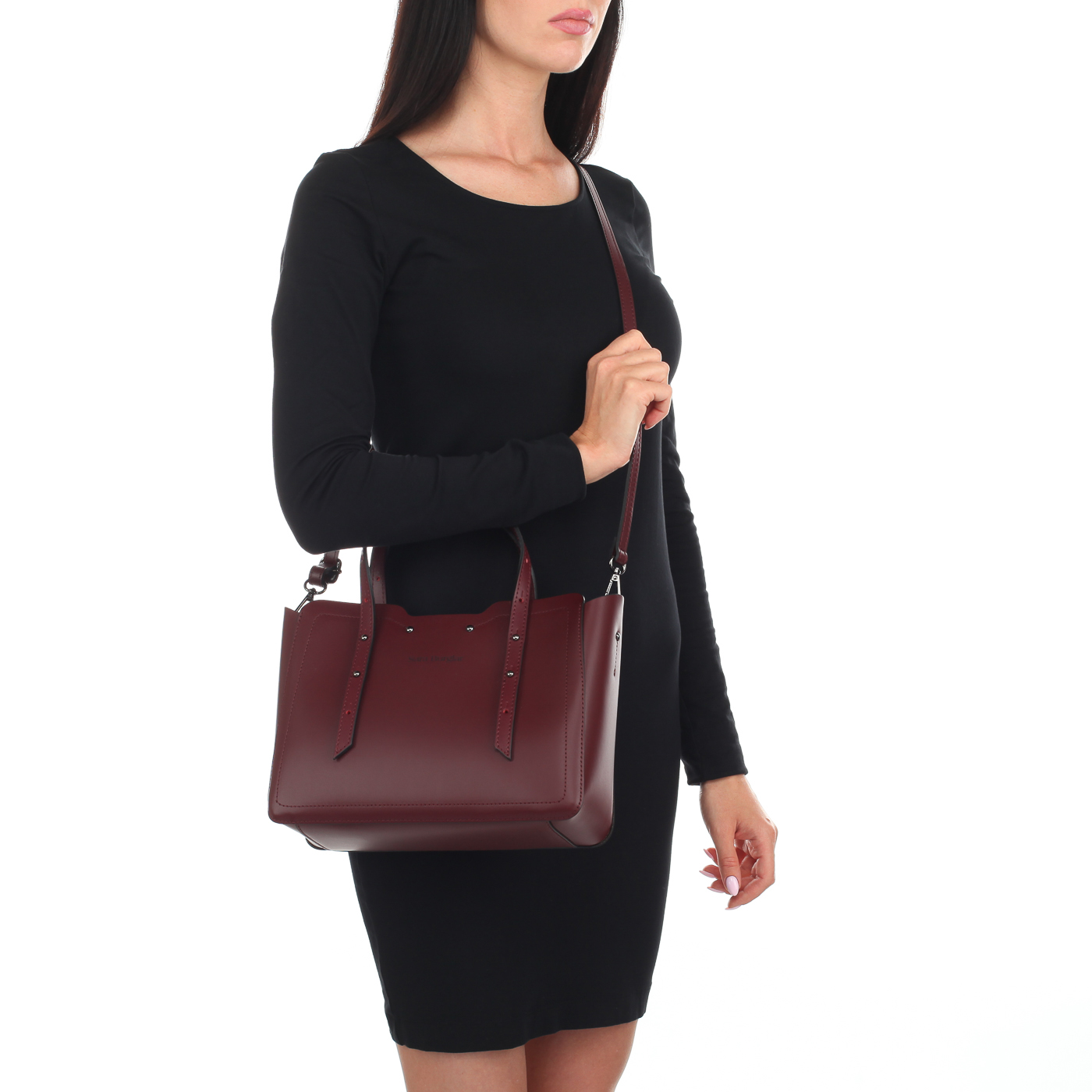 Кожаная сумка на кнопке Sara Burglar Diva