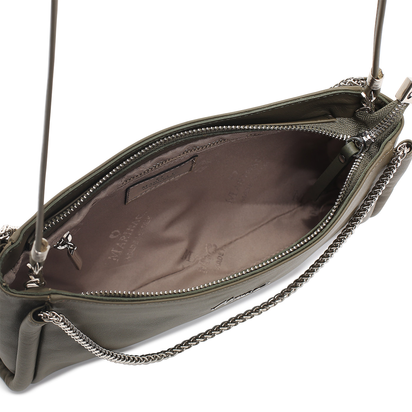 Кожаная сумка с ручками-цепочками Marina Creazioni 