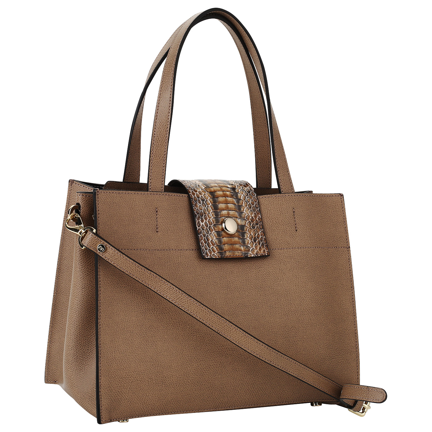 Кожаная сумка с двумя отделами Carlo Salvatelli Lord biscia