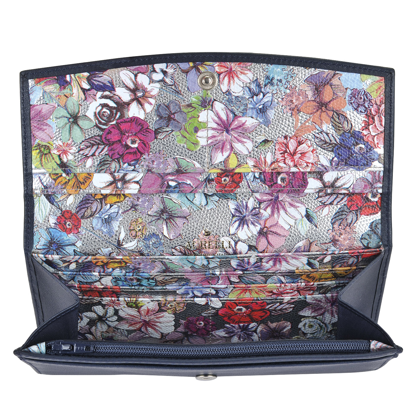 Женское кожаное портмоне с откидным клапаном Aurelli Luna fiore