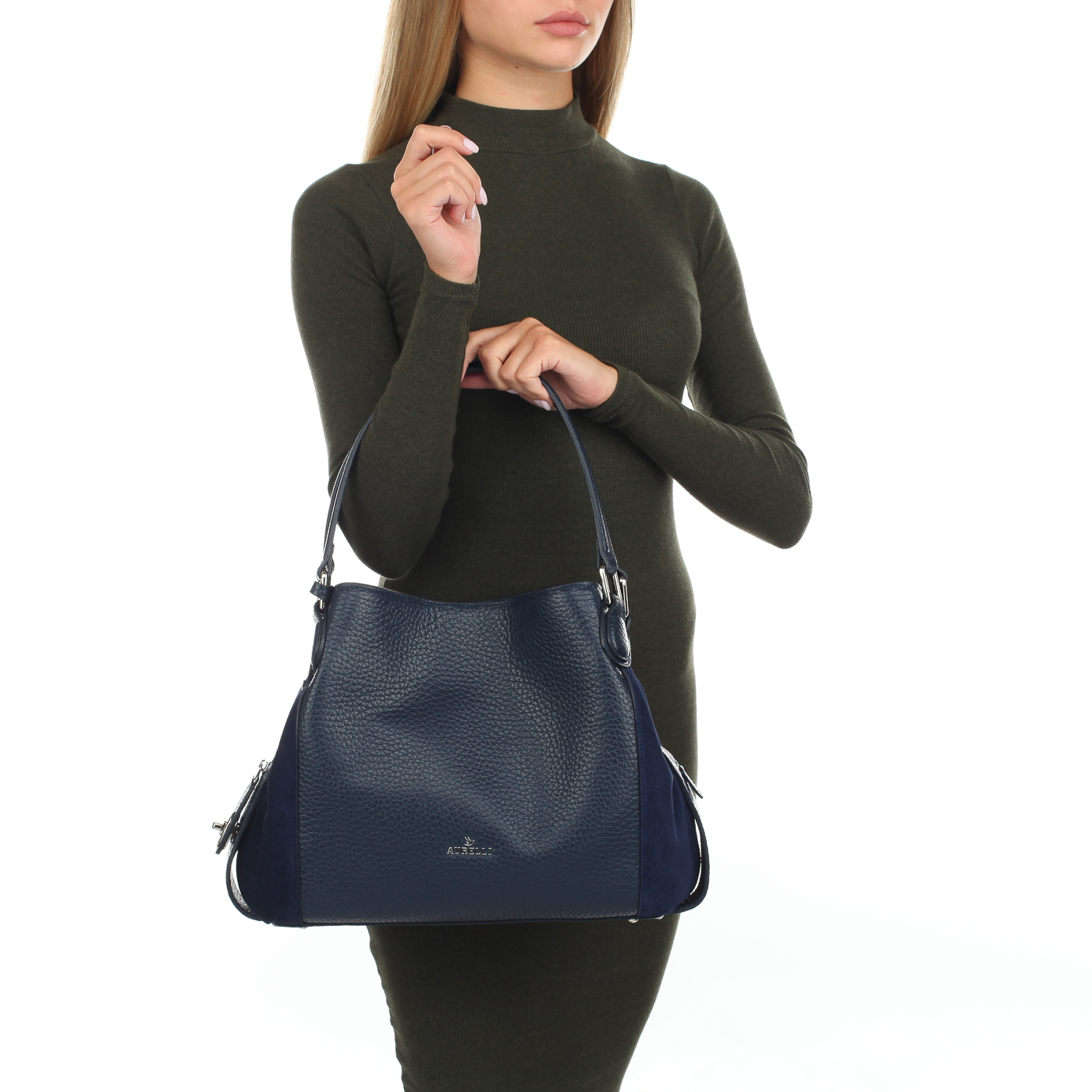 Сумка из кожи и замши Aurelli 