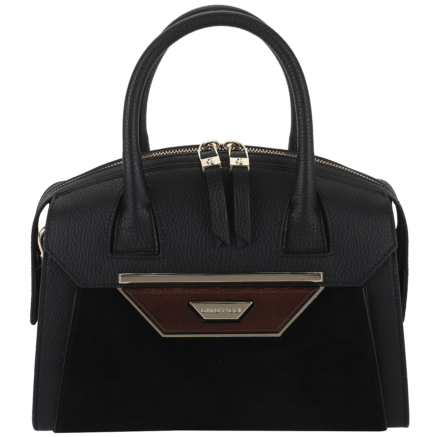 Gironacci Черная сумка с замшей