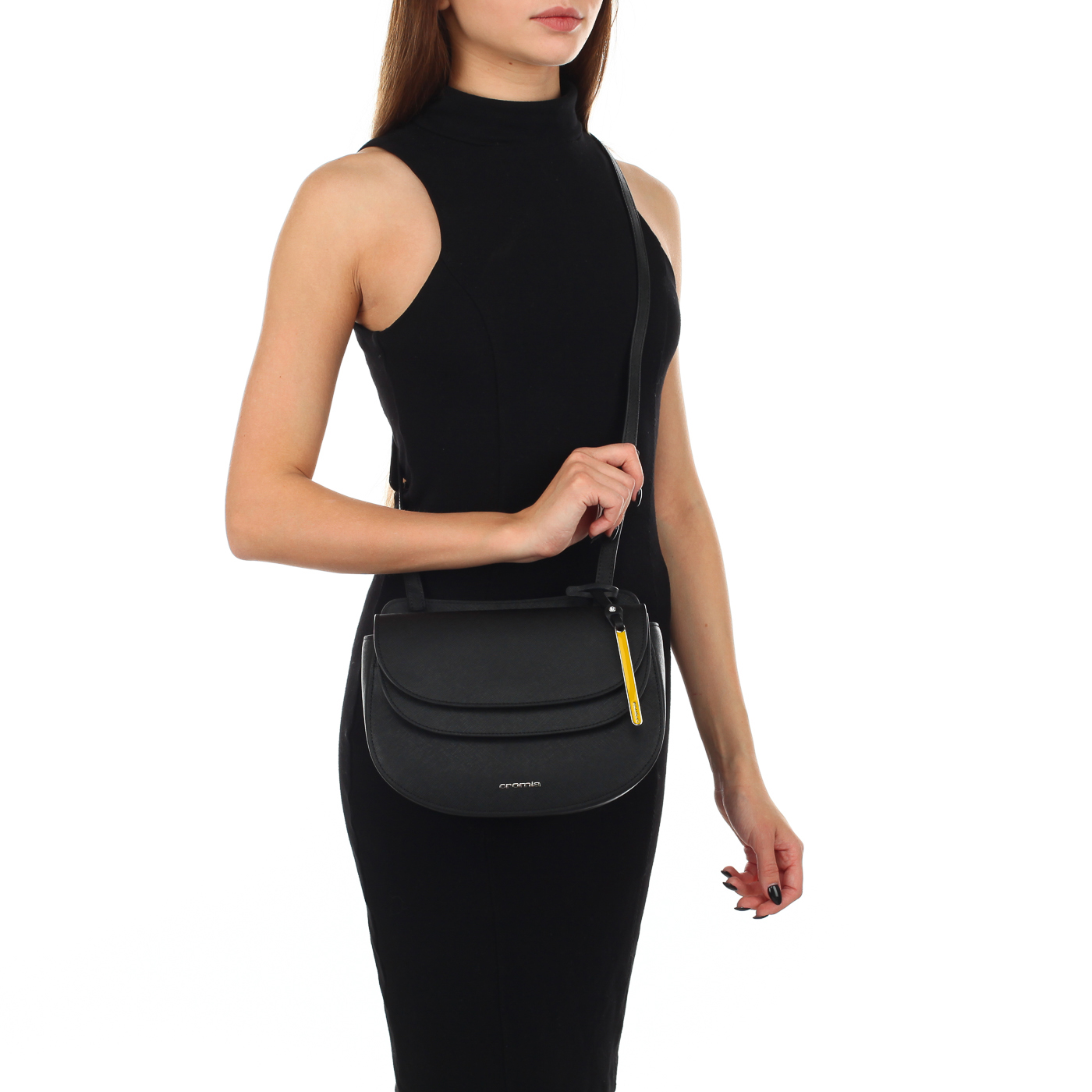 Сумочка-седло из натурального сафьяна Cromia Perla