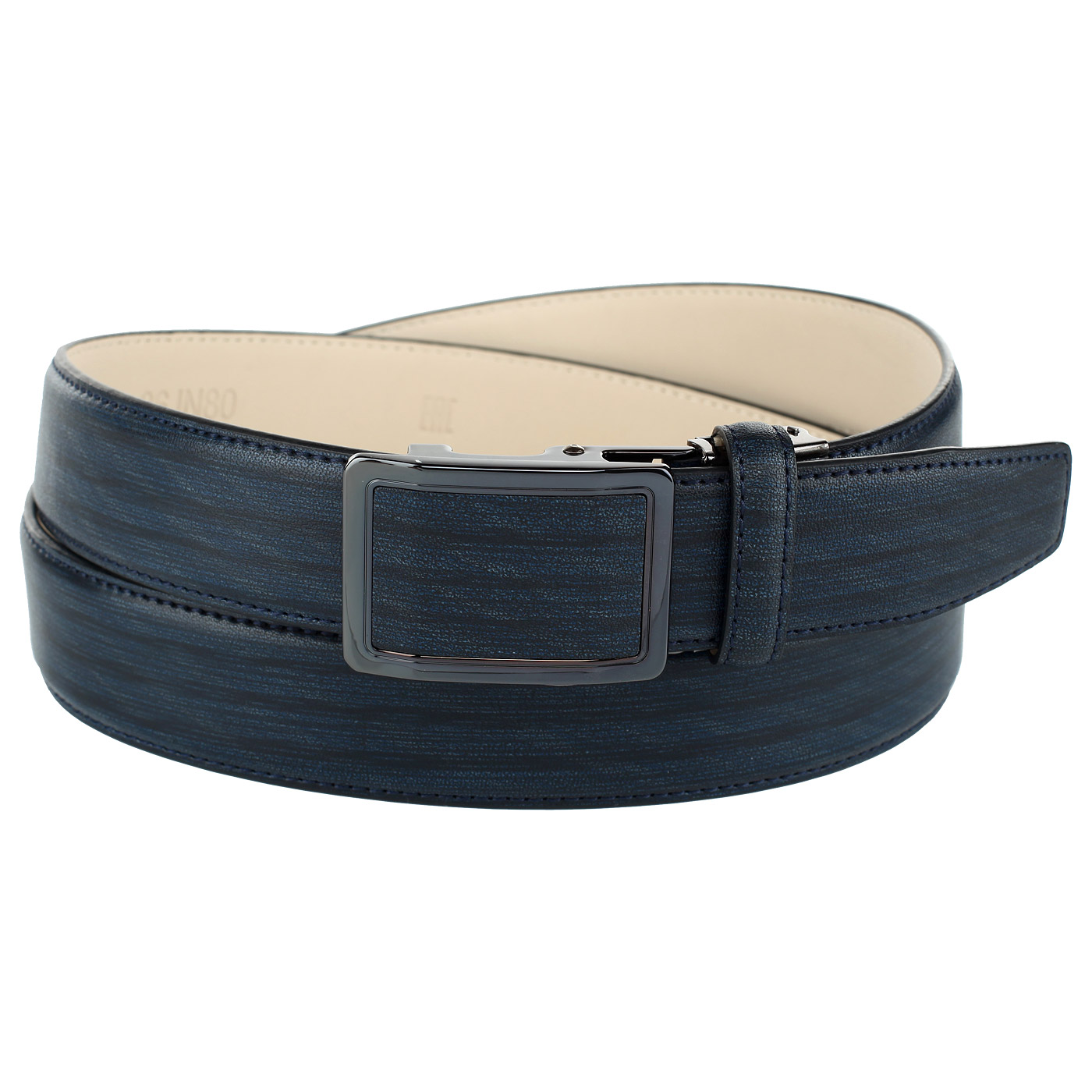 Anthoni Crown Мужской синий ремень из натуральной кожи