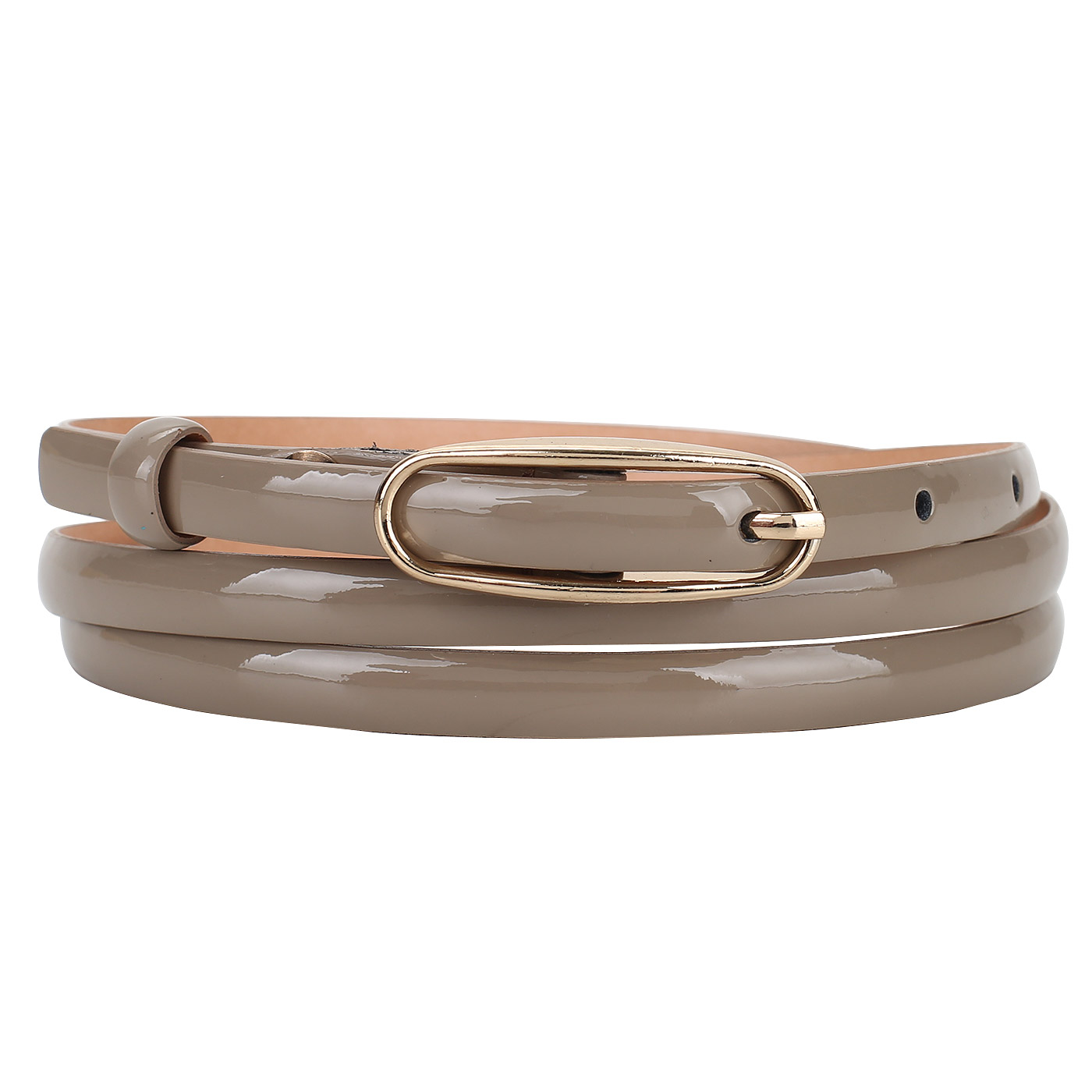 Chatte Лаковый ремень из бежевой кожи
