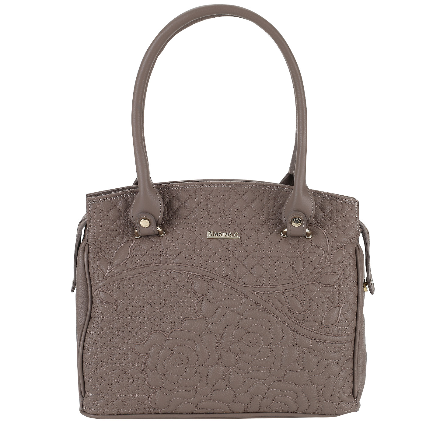 Marina Creazioni Стеганая кожаная сумка с длинными ручками